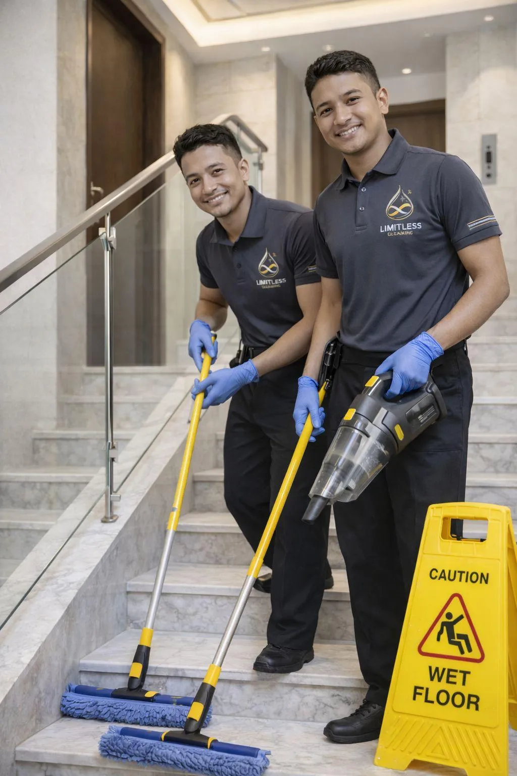 Echipa Limitless Cleaning în acțiune
